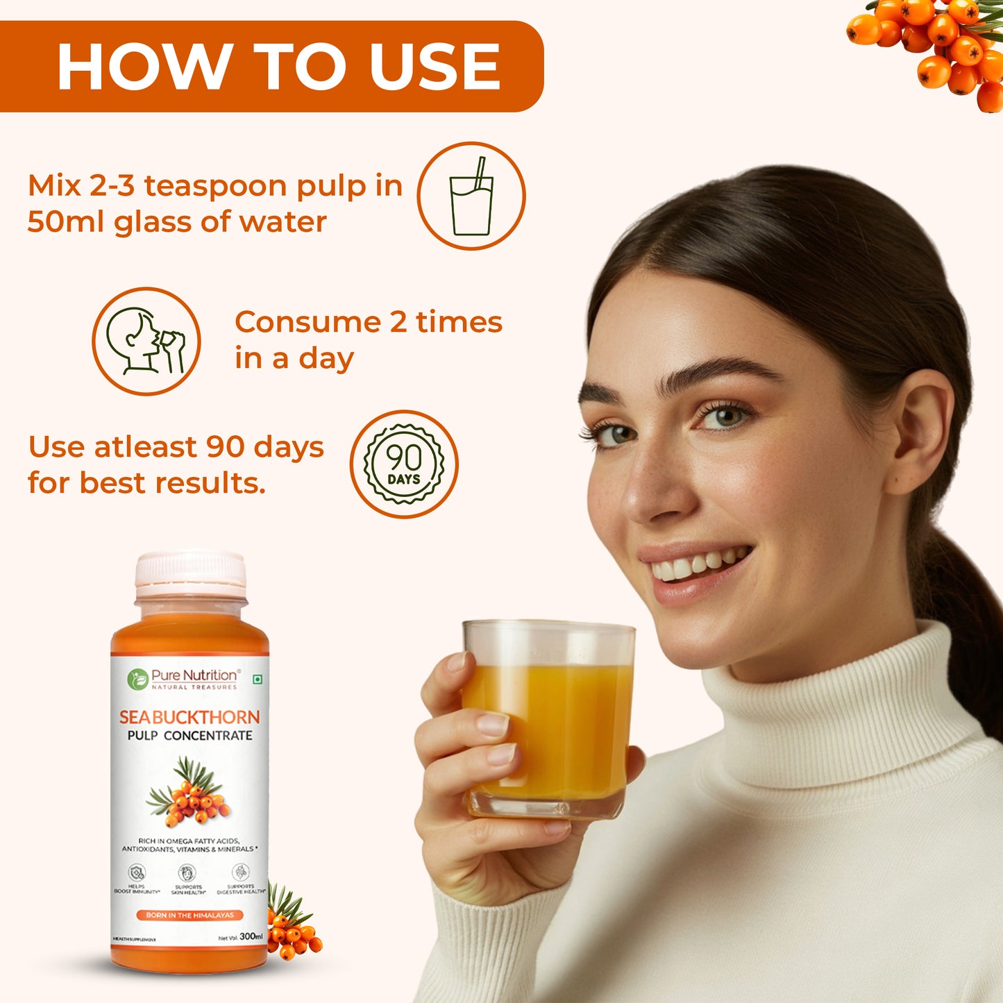 Sea Buckthorn Pulp Concentrate  300ml | Skin, Immunity & Omega Fatty Acids