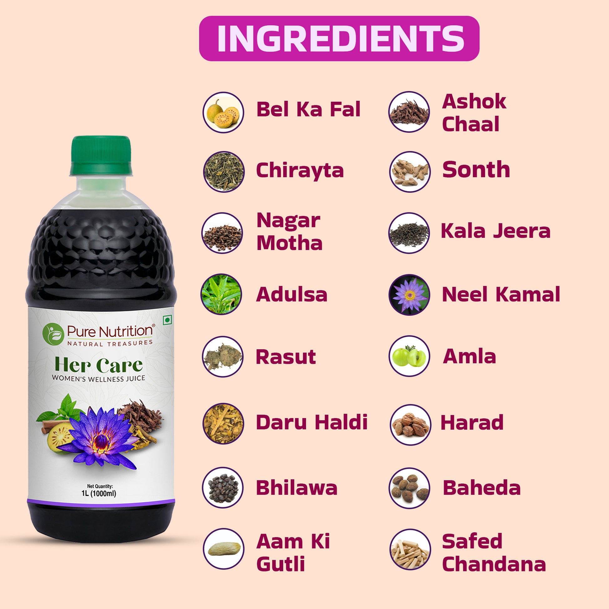 Pure Nutrition Her Care Women's Wellness Juice