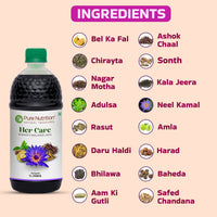 Her Care Women's Wellness Juice Shatavari, Ashoka & Blue Lotus Herbal Blend