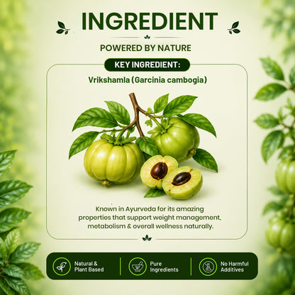 Pure Nutrition Vrikshamla Tablets | Garcinia Cambogia Herbal Support for Weight Wellness & Metabolism | Ayurvedic Supplement 