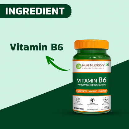 Pure Nutrition Vitamin B6 – 120 Veg Capsules