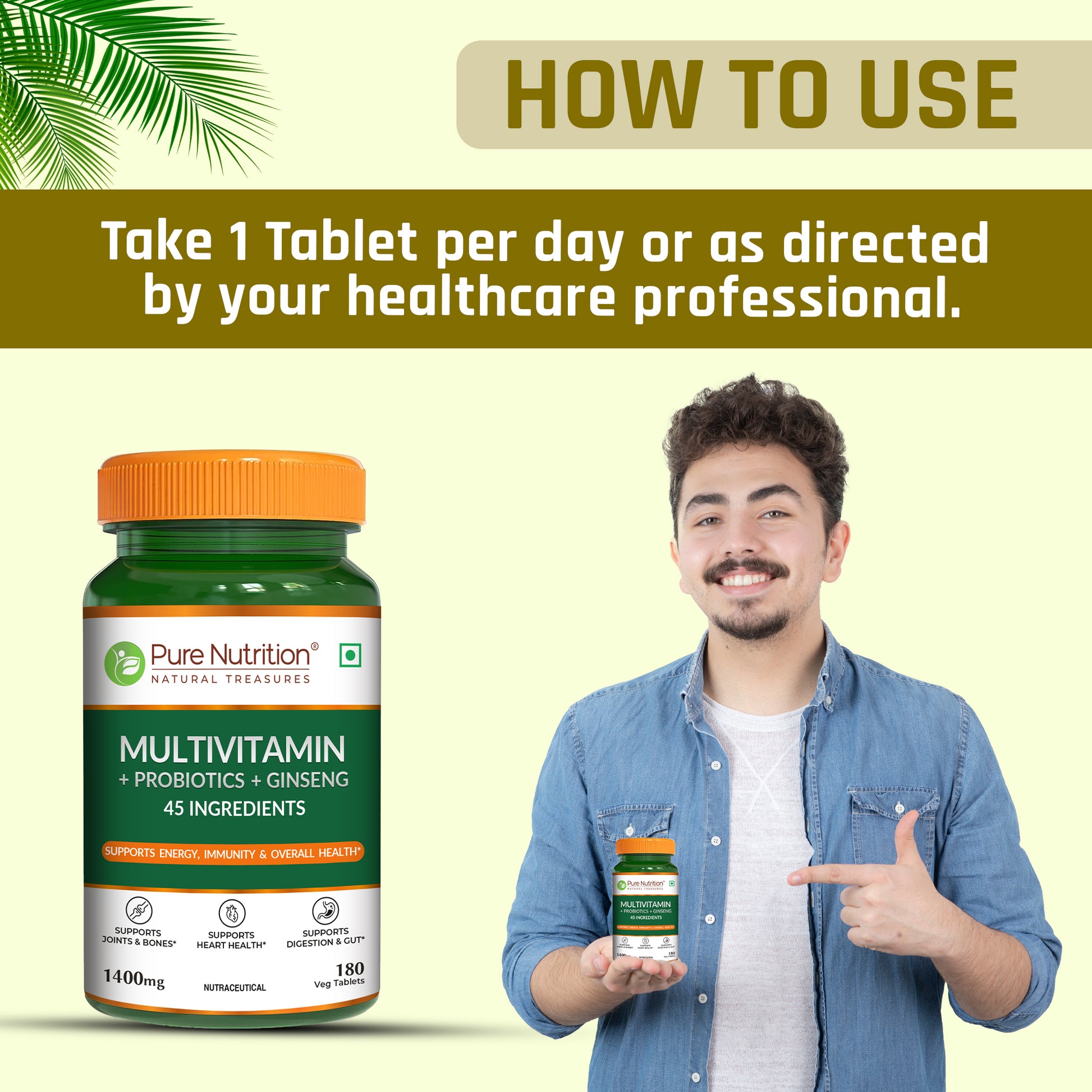 Pure Nutrition Multivitamin with Probiotics & Ginseng