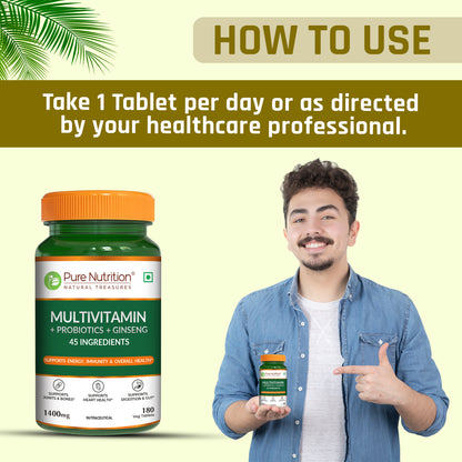 Pure Nutrition Multivitamin with Probiotics & Ginseng