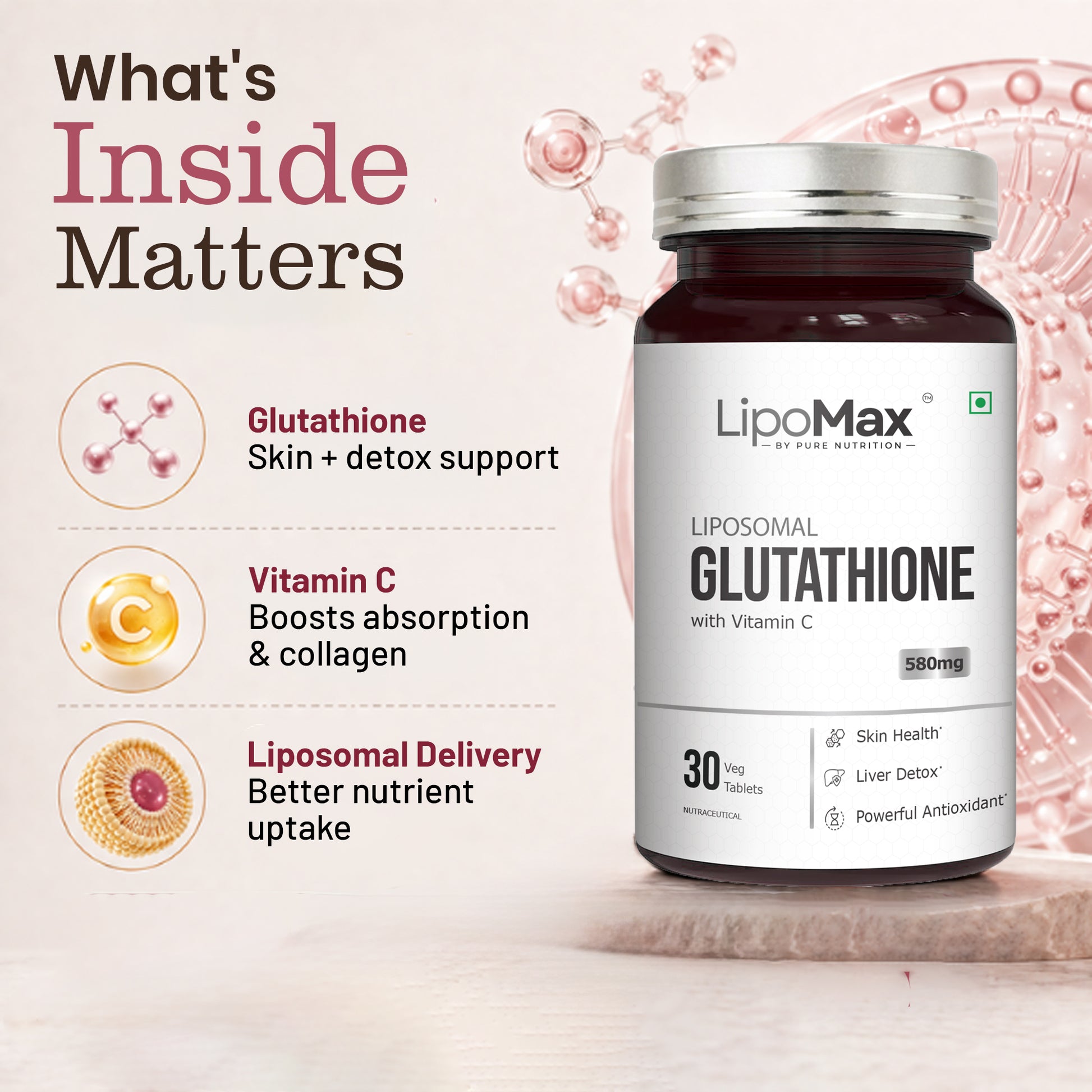 LipoMax Liposomal Glutathione with Vitamin C Pure Nutrition LipoMax Liposomal Glutathione with Vitamin C Pure Nutrition
