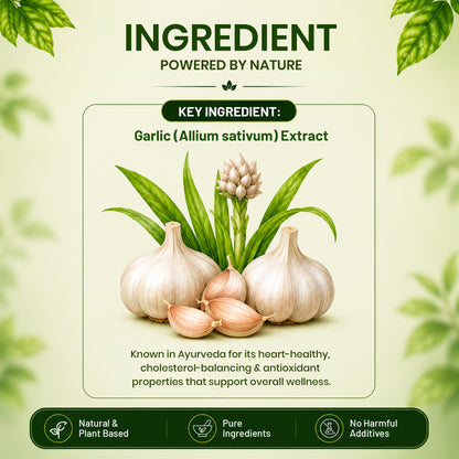 Pure Nutrition Lasuna Tablets | Ayurvedic Garlic Extract Supplement | Supports Heart & Circulation Wellness 