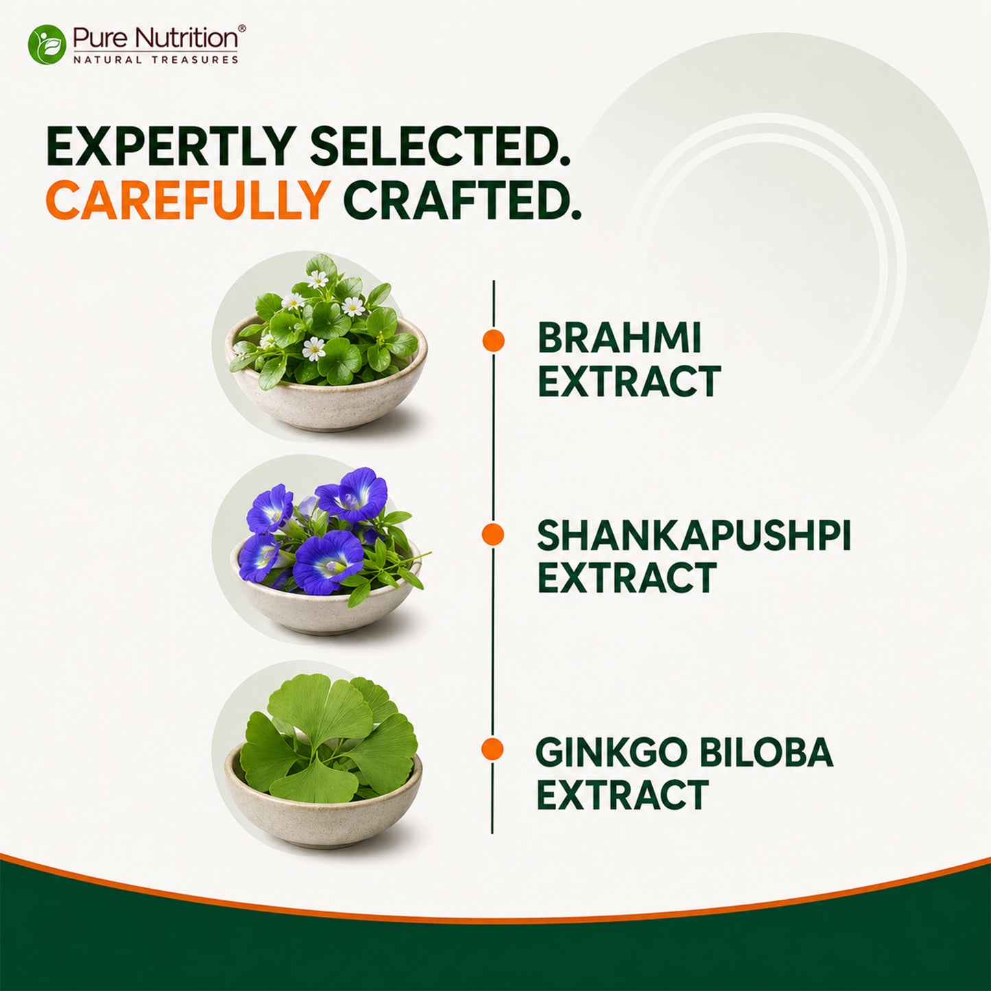 Brahmi + Shankhpushpi + Ginkgo Biloba | 900mg | 60 Veg Capsules