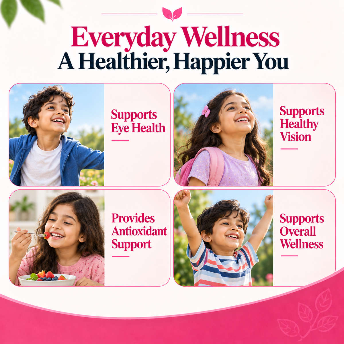 Kids’ Eye Care+ Gummies with Lutein, Zeaxanthin, Astaxanthin, Vitamin A & Bilberry | Lychee Flavour | 30 Gummies