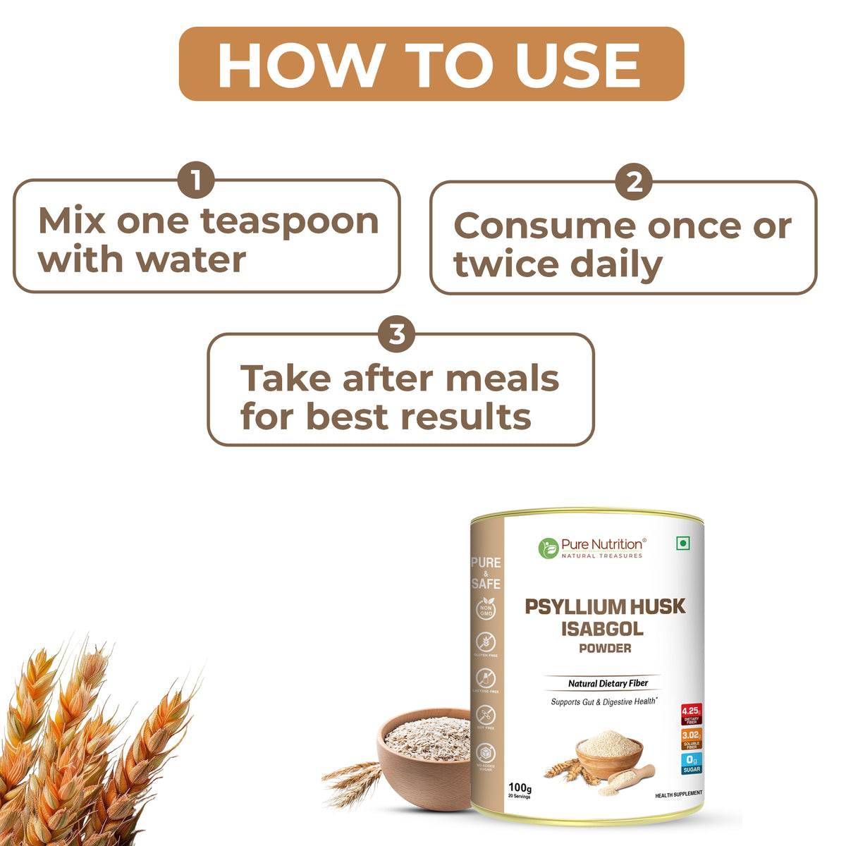 Psyllium Husk Isabgol Powder – Natural Fiber & Digestive Health – Pure ...