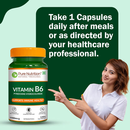 Pure Nutrition Vitamin B6 – 120 Veg Capsules