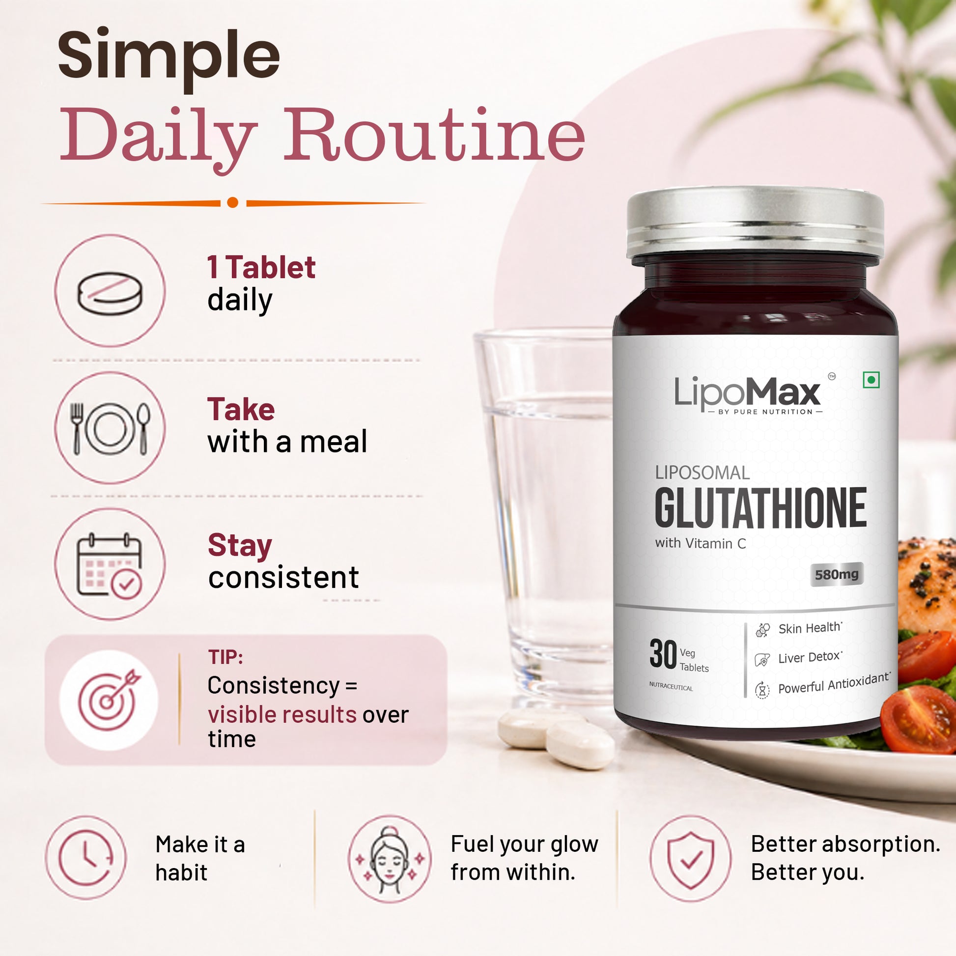 LipoMax Liposomal Glutathione with Vitamin C Pure Nutrition LipoMax Liposomal Glutathione with Vitamin C Pure Nutrition