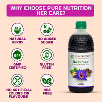 Her Care Women's Wellness Juice Shatavari, Ashoka & Blue Lotus Herbal Blend