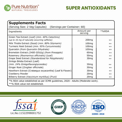 Super Antioxidants 770mg | 120 Veg Capsules