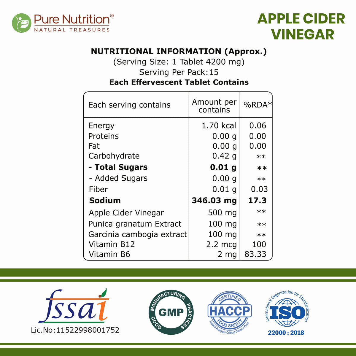 ACV Effervescent Tablet Weight Management & Gut Health | Apple Cider Vinegar