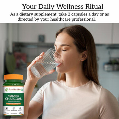 Activated Charcoal – 1200mg | Derived from Coconut Shells