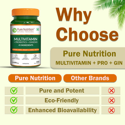 Pure Nutrition Multivitamin with Probiotics & Ginseng