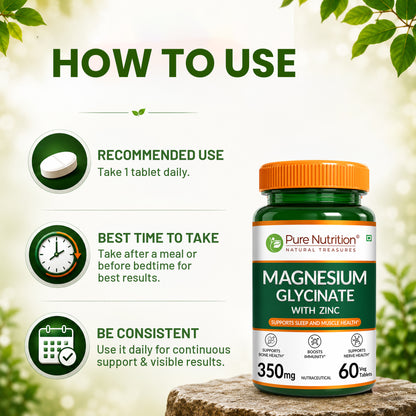 Magnesium Glycinate with Zinc  Sleep, Muscle Relaxation & Bone Health Tablets