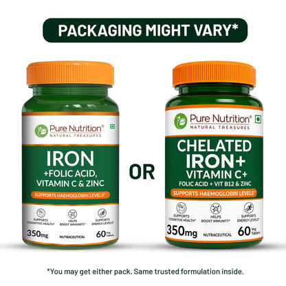 Iron with Folic Acid 60 Tablets | Supports Haemoglobin Production