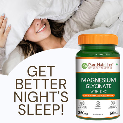 Magnesium Glycinate with Zinc Tablets | Sleep Support, Muscle Relaxation & Bone Health