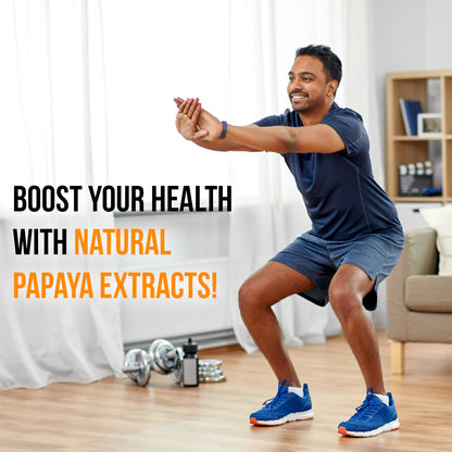Lifestyle image promoting natural wellness with Papaya Fruit & Leaf Extract for everyday health support.
