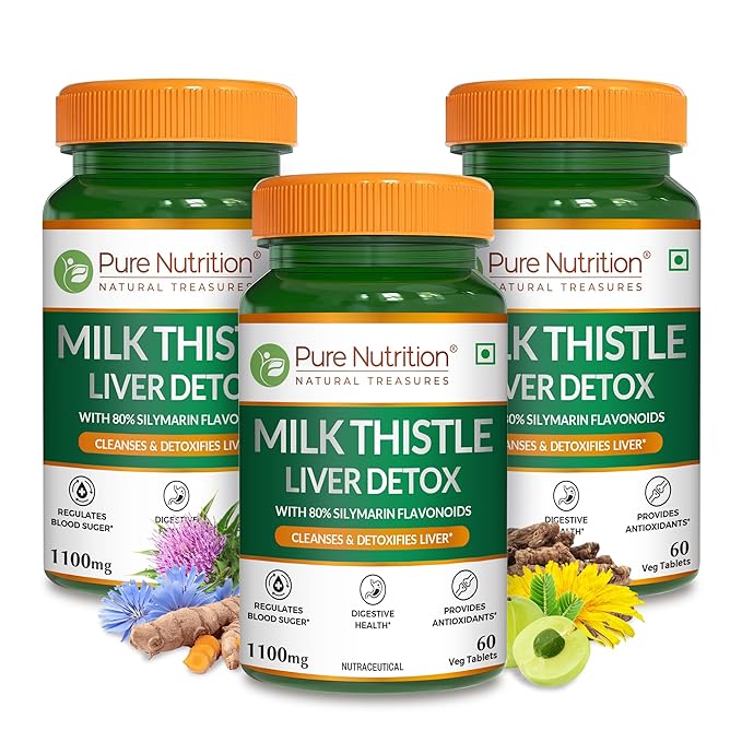Liver Cleanse Supplements with Milk Thistle |Veg Tablets for Detox
