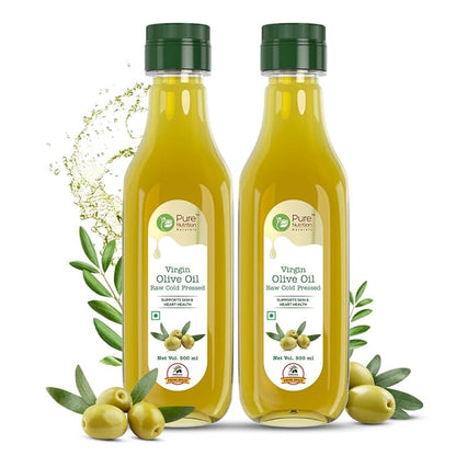 Virgin Olive Oil - 500ml Pet Bottle | Cold Pressed & Natural | Ideal for Cooking, Deep Frying, Salad Dressing, Garnishing, Baking, and Sautéing | Imported from Spain