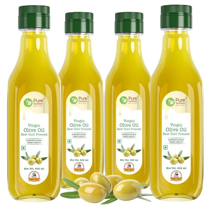 Virgin Olive Oil - 500ml Pet Bottle | Cold Pressed & Natural | Ideal for Cooking, Deep Frying, Salad Dressing, Garnishing, Baking, and Sautéing | Imported from Spain