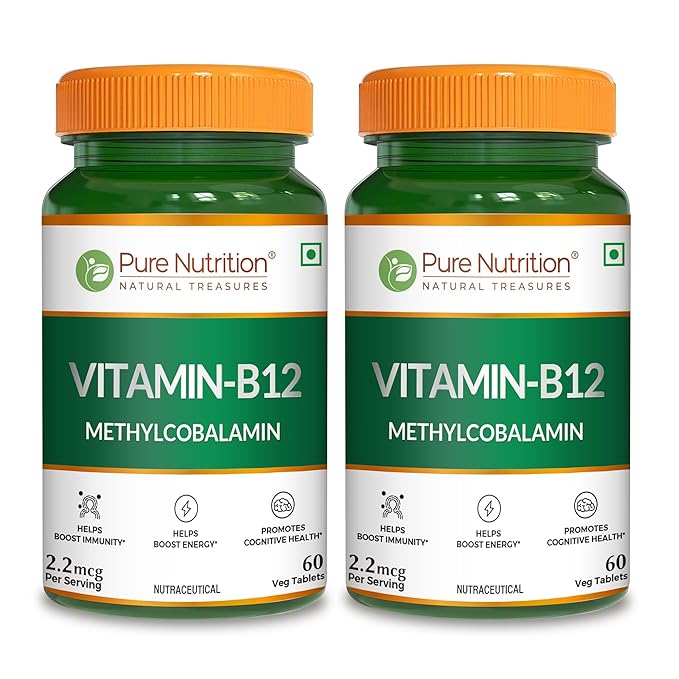 Vitamin B12 from Methylcobalamin - 60 Vegetarian Tablets | Supports Energy and Overall Wellness for Men and Women