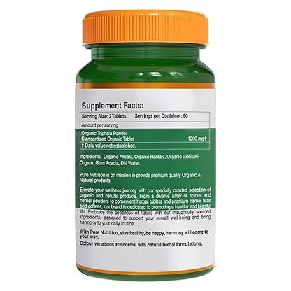 Triphala Extract Supplement - 120 Vegetarian Tablets | Supports Digestion and Boosts Immunity