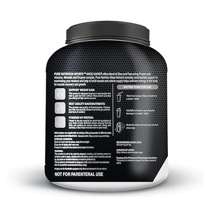 Pure Nutrition Mass Gainer 3Kg | Premium Whey, Carbohydrates, Creatine, Digestive Enzymes for Growth