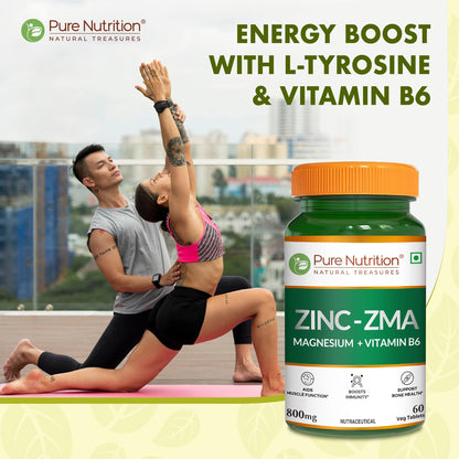 Zinc ZMA 800mg – 60 Veg Tablets with Zinc, Magnesium & Vitamin B6