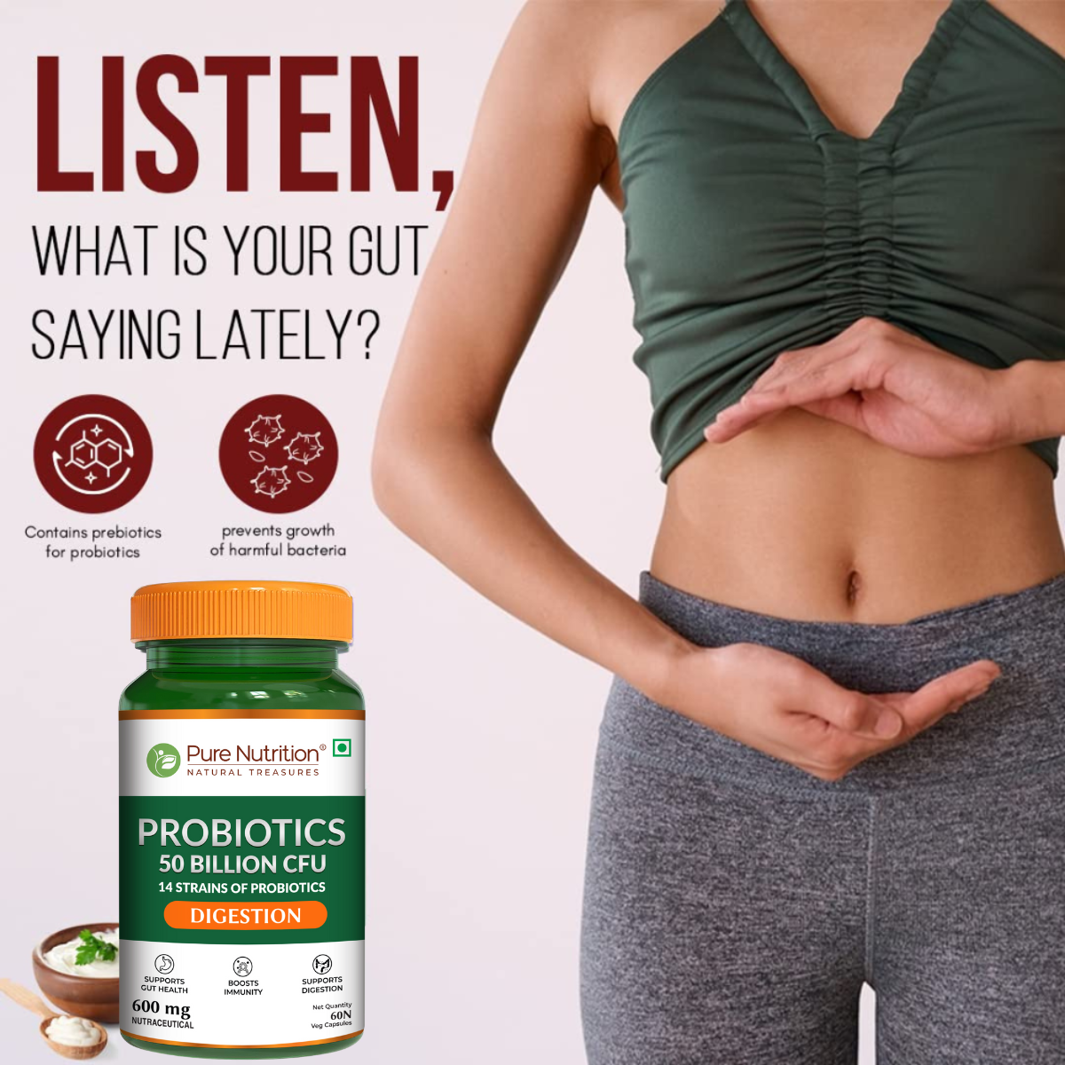 Probiotic – 50 Billion CFU | 14 Strains | 60 Veg Capsules