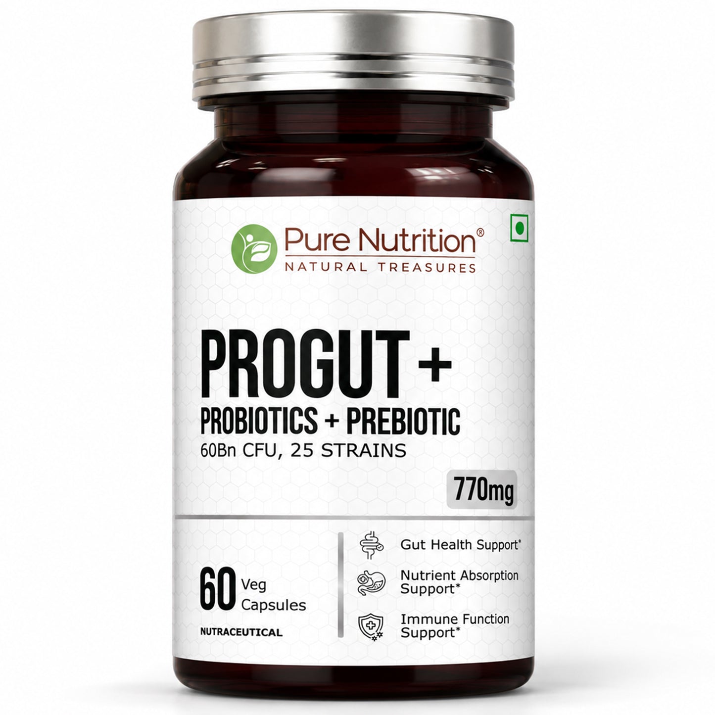 PROGUT+ Probiotics 60 Billion CFU + Prebiotic Gut & Immune Health