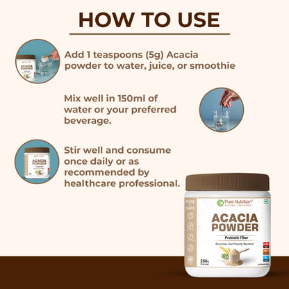 How to use Pure Nutrition Acacia Powder with water, juice, or smoothies