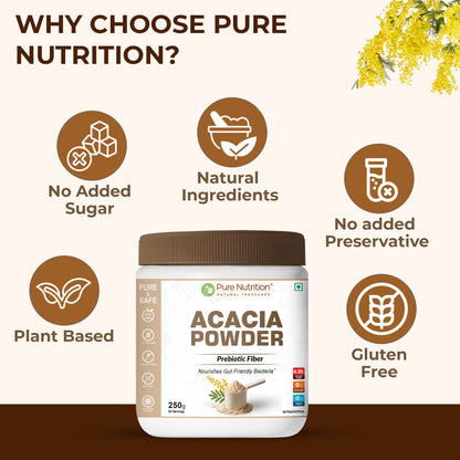 Pure Nutrition Acacia Powder made with natural, plant-based ingredients