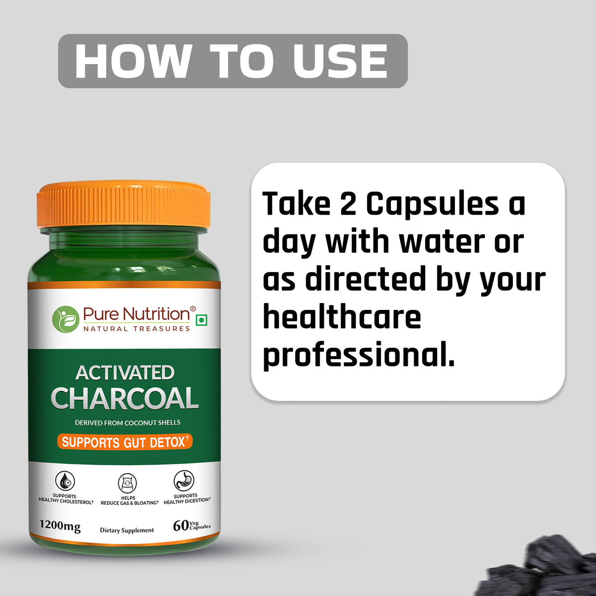 How to use Pure Nutrition Activated Charcoal capsules