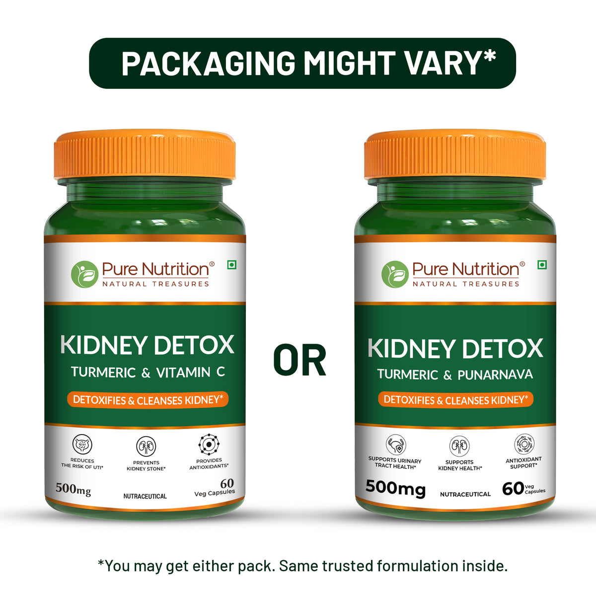 Kidney Wellness Support | Turmeric & Punarnava | 500mg | 60 Capsules