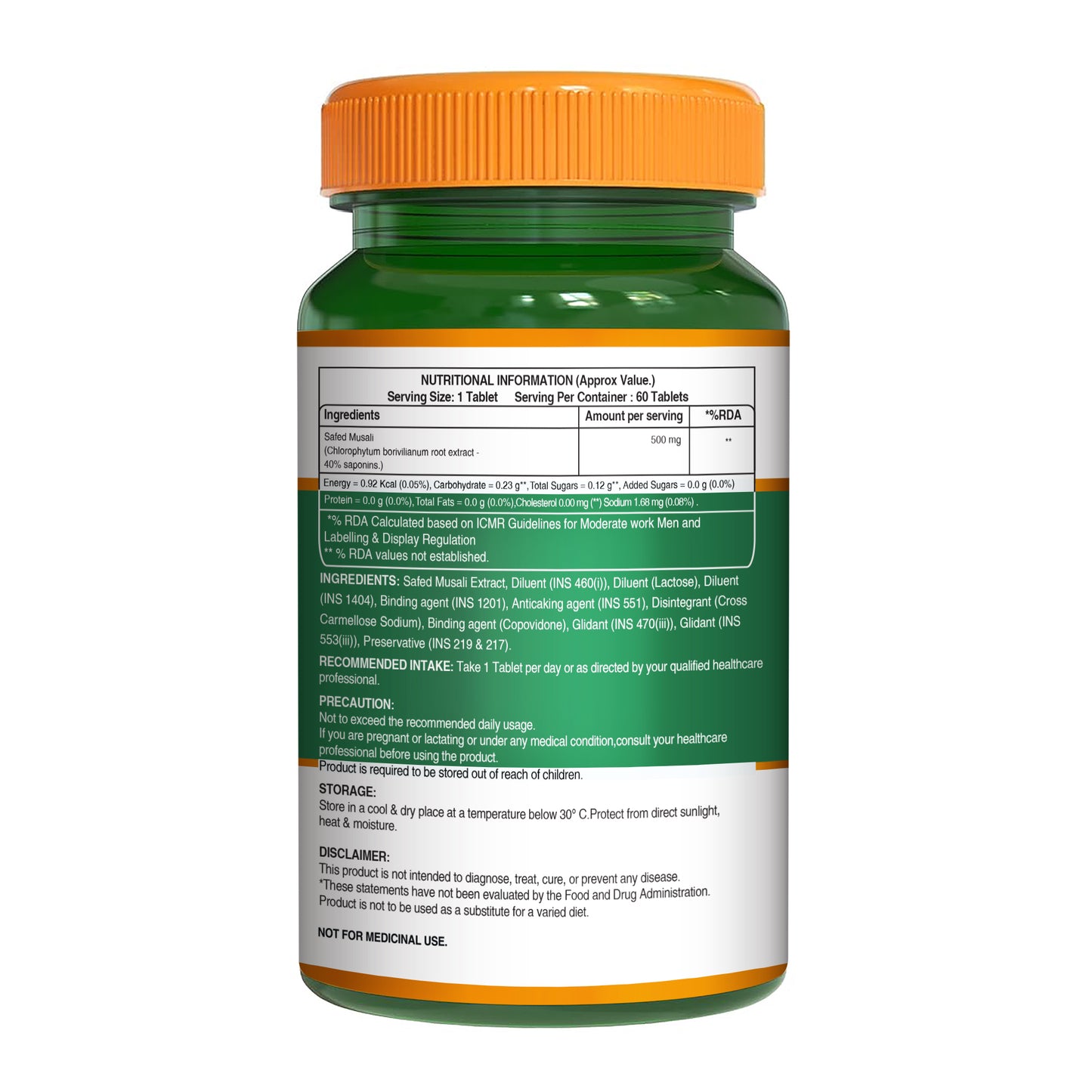 Pure Nutrition Safed Musli – 60 Veg Tablets