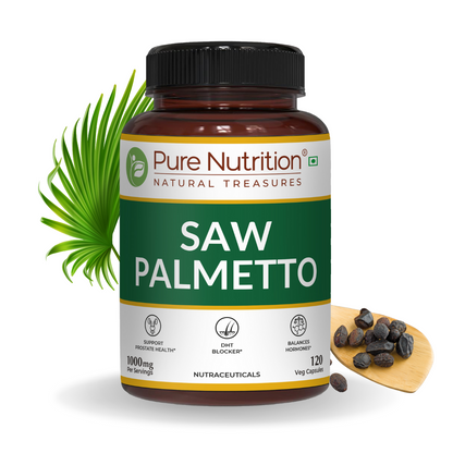 Saw Palmetto Supplement - 120 Veg Capsules | Supports Prostate Health, Hair Growth, and Urinary Function