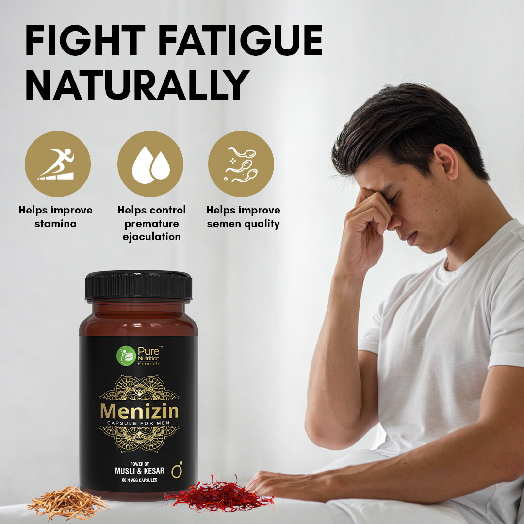 Menizin - Premium Daily Vitality & Wellness Supplement for Men - 60 Veg Capsules