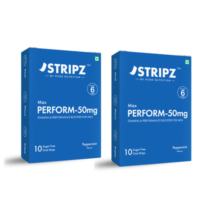 Stripz Max Perform-50mg Oral Thin Strips | Peppermint Flavour