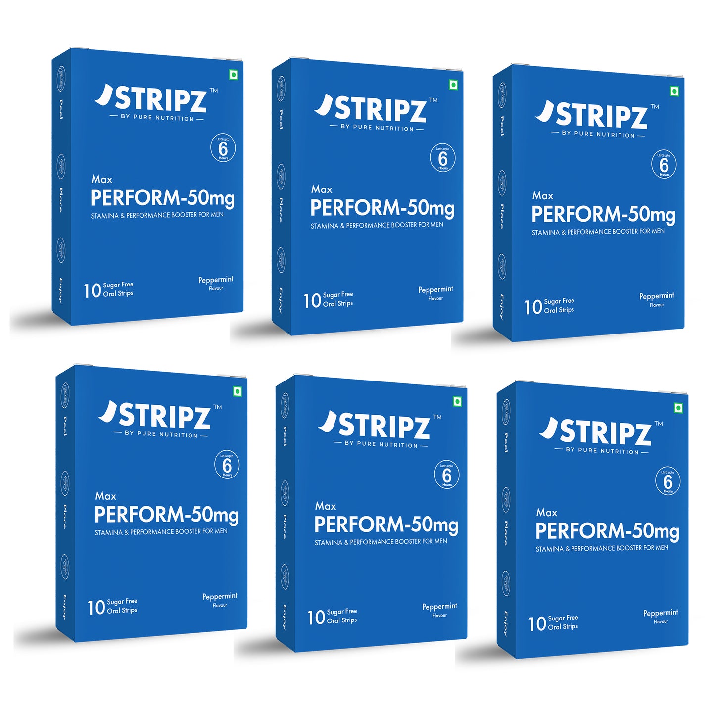 Stripz Max Perform-50mg Oral Thin Strips | Peppermint Flavour