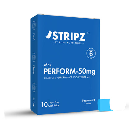 Stripz Max Perform-50mg Oral Thin Strips | Peppermint Flavour
