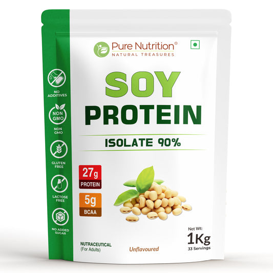 Soy Protein Isolate Powder 1kg  90% Protein | Unflavored, Pure & Complete