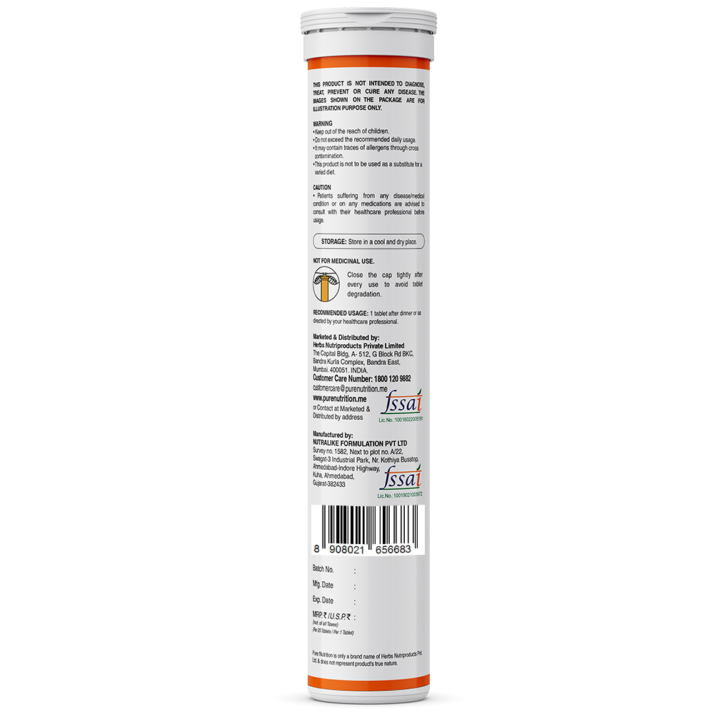 Super Greens 500mg with Vitamins & Greens -  Effervescent Tablets