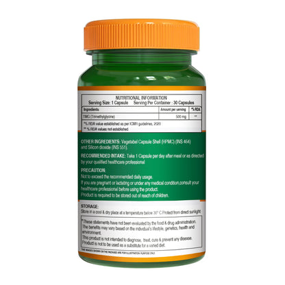 TMG 500 mg – Trimethylglycine | Supports Methylation & Cellular Health