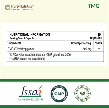 TMG 500 mg – Trimethylglycine | Supports Methylation & Cellular Health