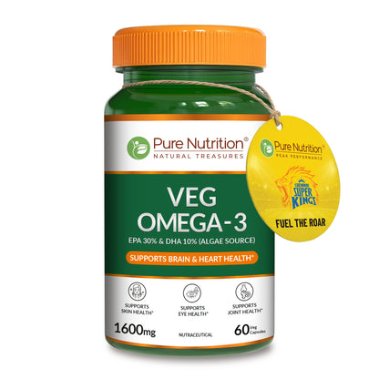 Pure Nutrition Veg Omega-3 1600mg (Algae Source) – EPA 30% & DHA 10%
