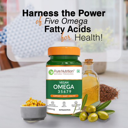 Omega 3-5-6-7-9 Supplements – With Seabuckthorn & Flaxseed Oil | 30 Softgels