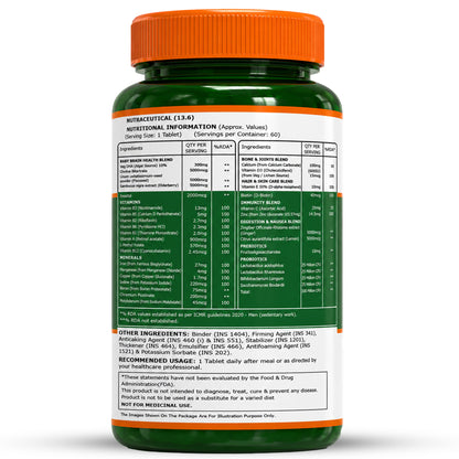 Veg Prenatal Multivitamin + DHA 300mg | With L-Methylfolate, Iron & Calcium | 60 Veg Tablets