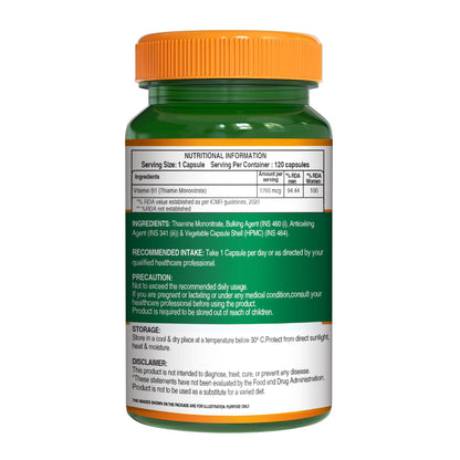 Pure Nutrition Vitamin B1 – 120 Veg Capsules
